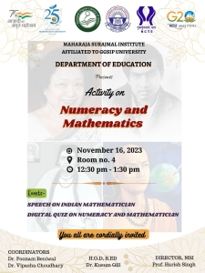 Numeracy and Mathematics on 16/Nov/2023